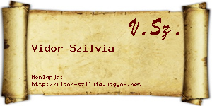Vidor Szilvia névjegykártya